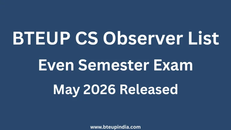 BTEUP CS Observer List Even Semester