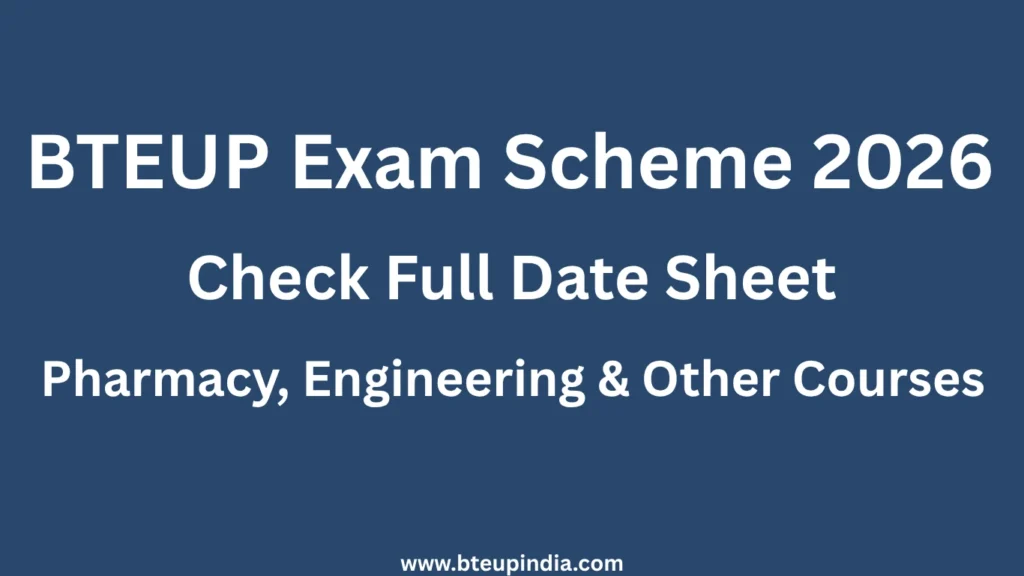 BTEUP Exam Scheme 2026