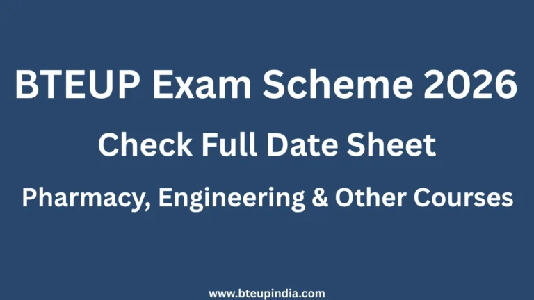 BTEUP Exam Scheme 2026