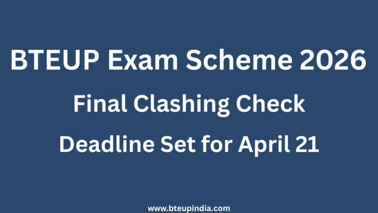 BTEUP Exam Scheme 2026 Revised
