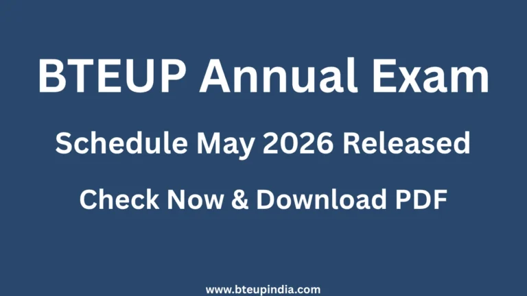 BTEUP Annual Exam Schedule